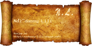 Nádassy Lili névjegykártya