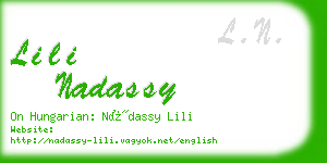 lili nadassy business card